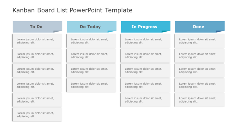 Kanban Board List PowerPoint Template & Google Slides Theme