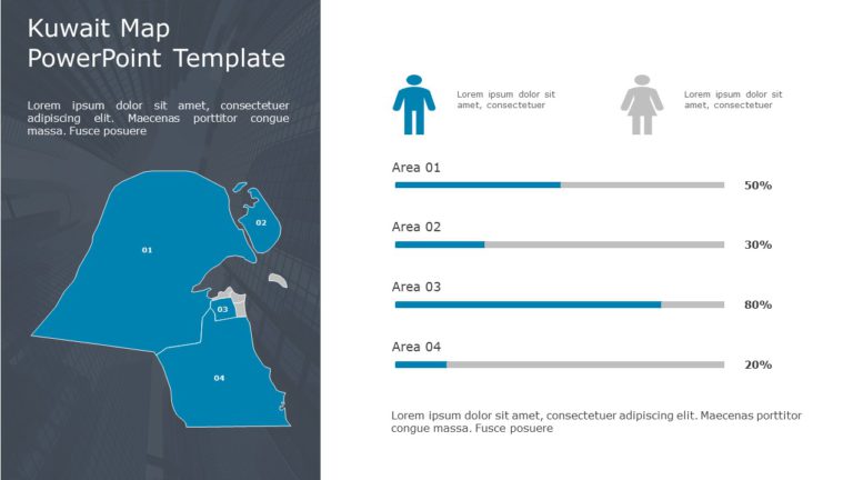 Kuwait Map 01 PowerPoint Template & Google Slides Theme