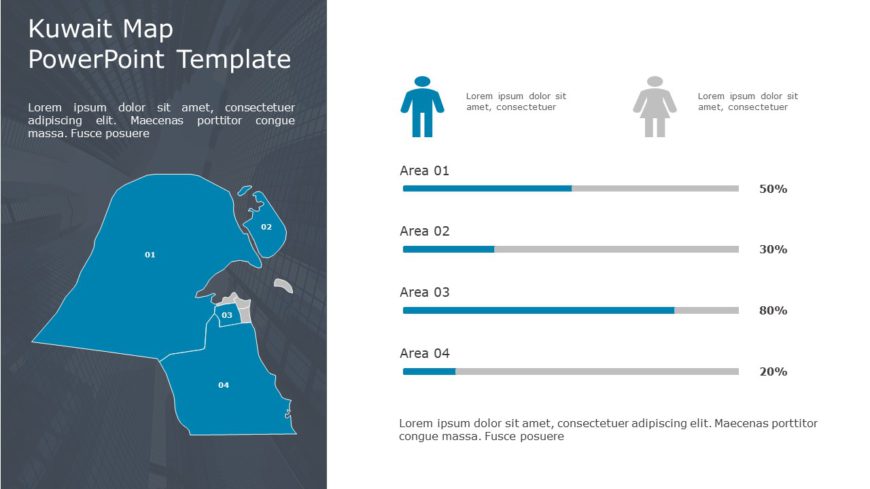 Kuwait Map 01 PowerPoint Template