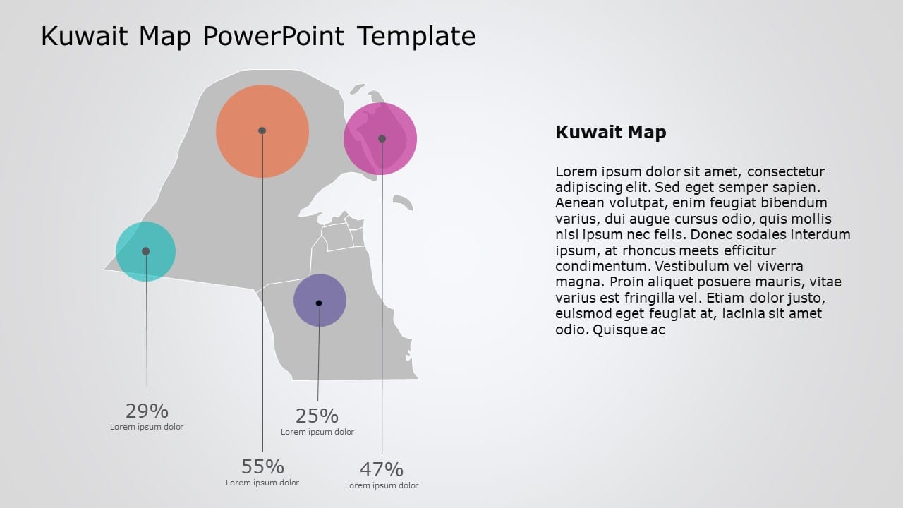 Kuwait Map 02 PowerPoint Template & Google Slides Theme