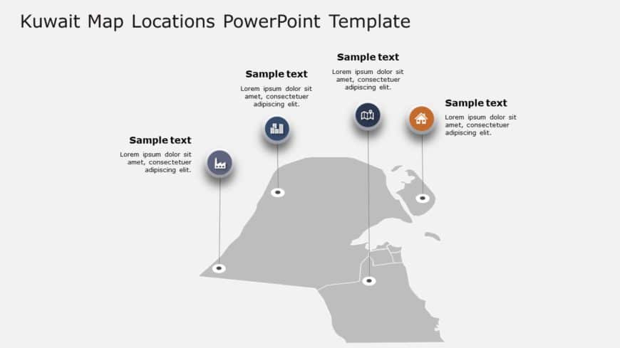 Kuwait Map Locations PowerPoint Template