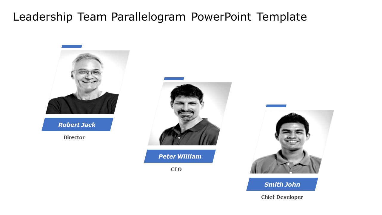 Leadership Team Parallelogram PowerPoint Template & Google Slides Theme