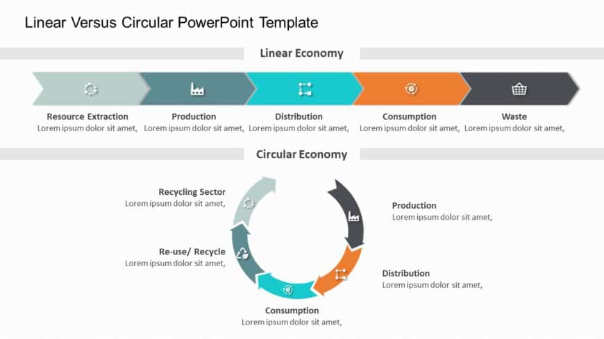 Linear versus Circular 01 PowerPoint Template