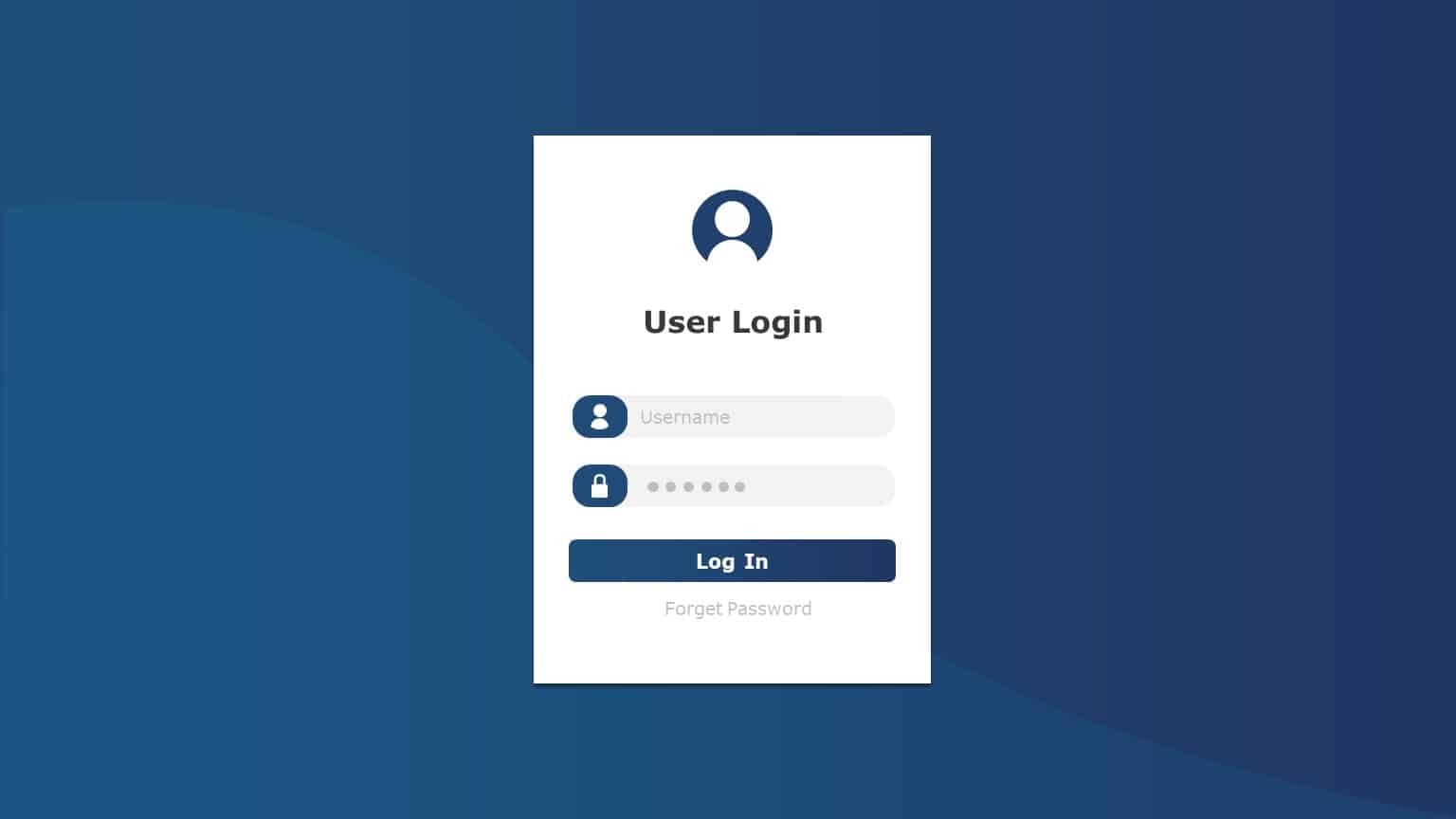 Blue Gradient User Login Interface Design Slide Template