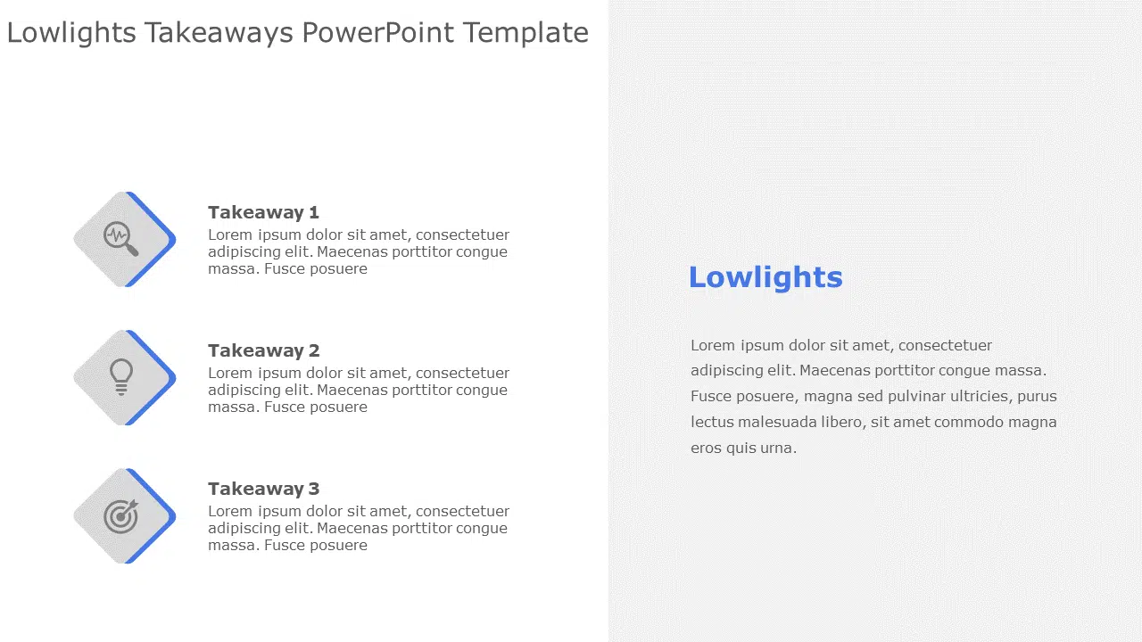 Lowlights Takeaways PowerPoint Template & Google Slides Theme