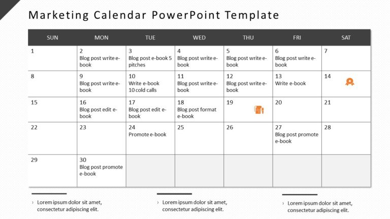 Marketing Calendar 01 PowerPoint Template & Google Slides Theme