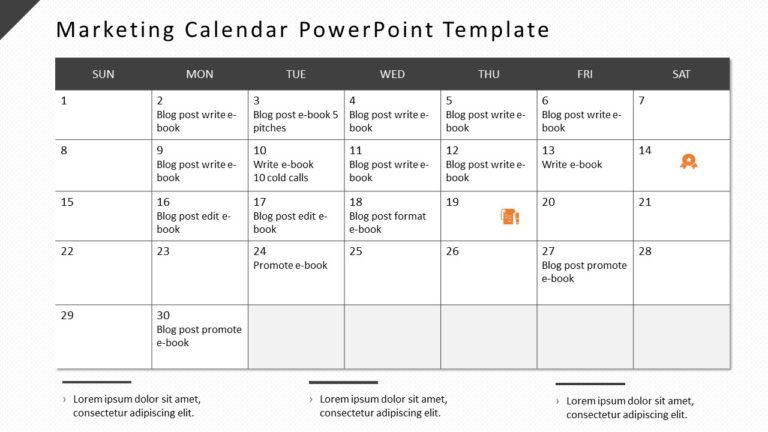 Marketing Calendar PowerPoint Template 01 & Google Slides Theme