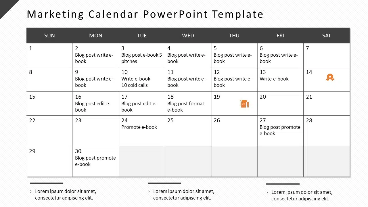 Marketing Calendar 01 PowerPoint Template & Google Slides Theme