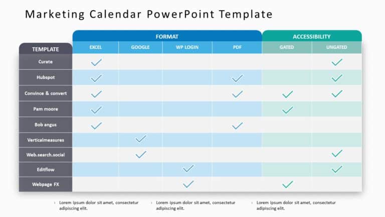 Marketing Calendar PowerPoint Template 03 & Google Slides Theme