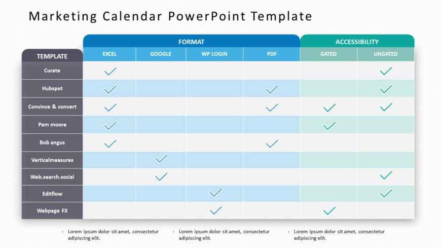 Marketing Calendar PowerPoint Template 03