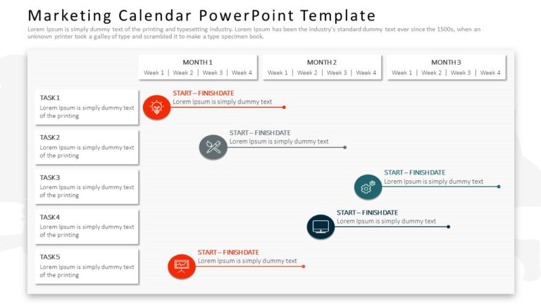 Marketing Calendar PowerPoint Template 04 & Google Slides Theme