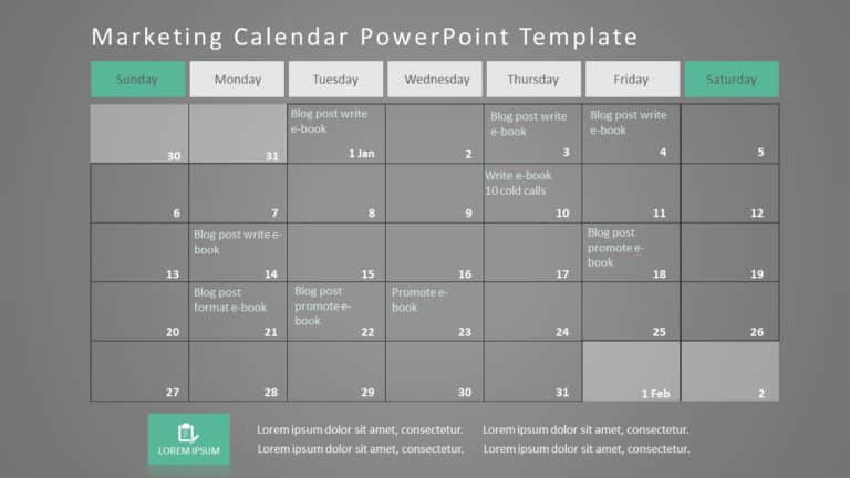 Marketing Calendar PowerPoint Template 07 & Google Slides Theme