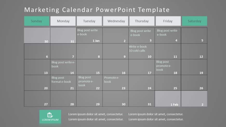 Marketing Calendar PowerPoint Template 07