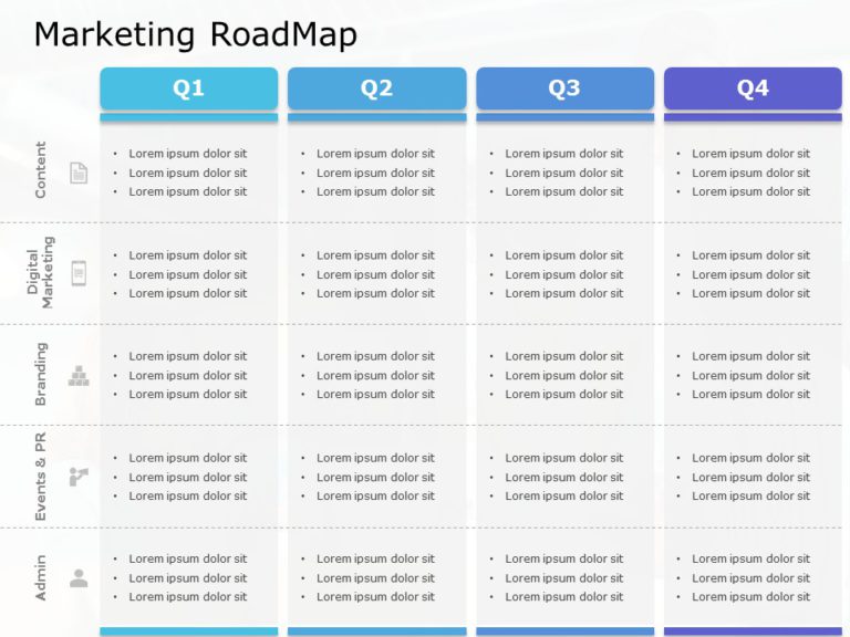Marketing Roadmap Quarterly PowerPoint Template
