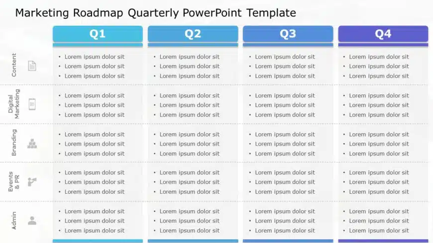 Marketing Roadmap Quarterly PowerPoint Template