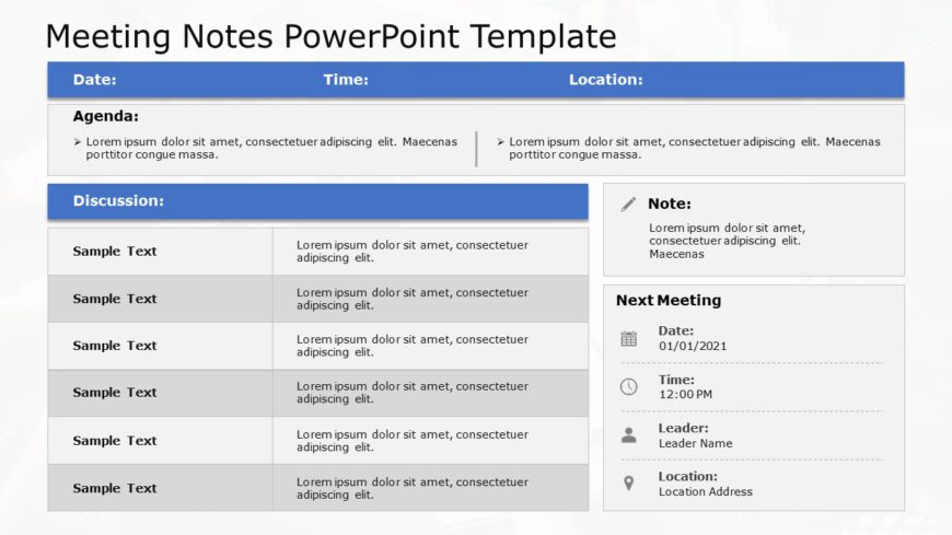 Meeting Notes 01 PowerPoint Template