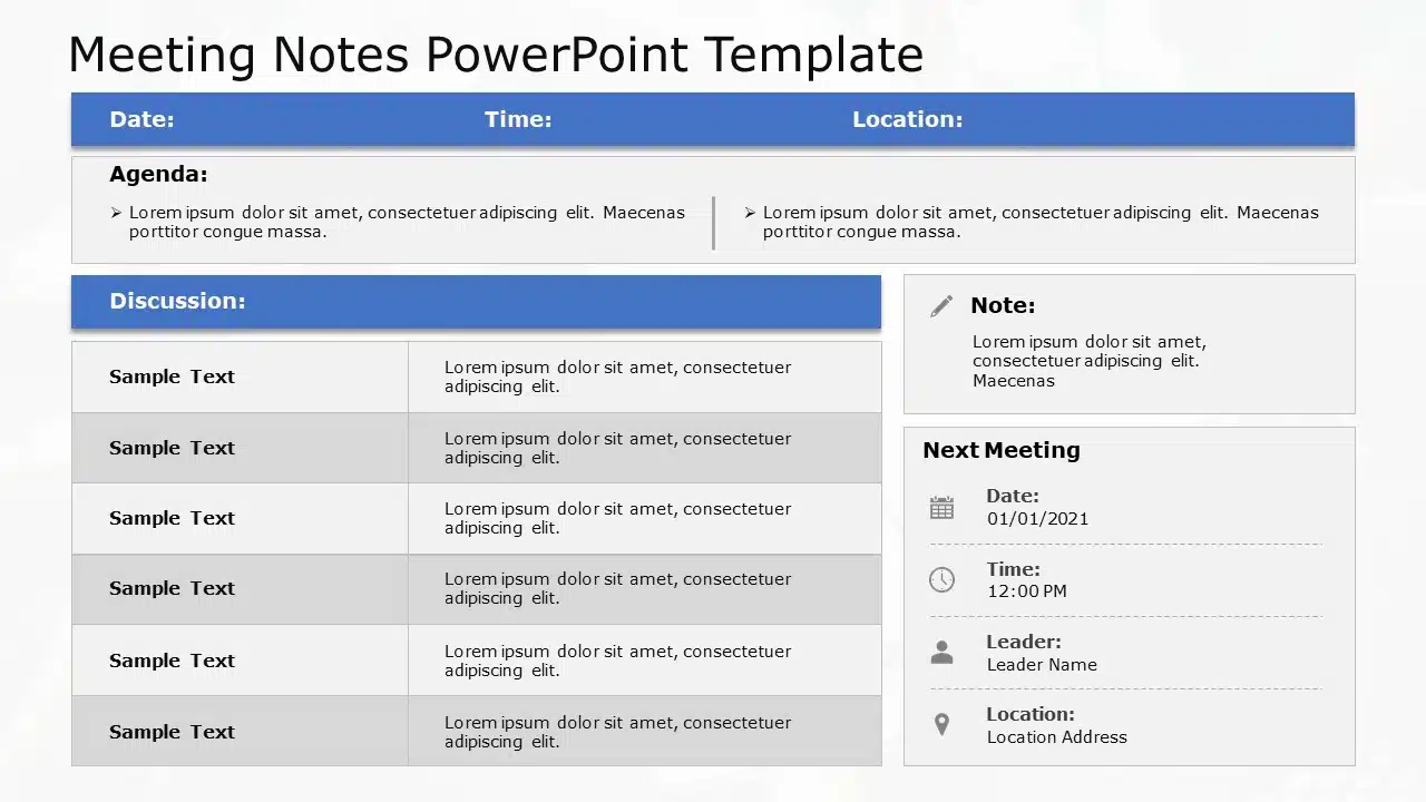 Meeting Notes 01 PowerPoint Template & Google Slides Theme