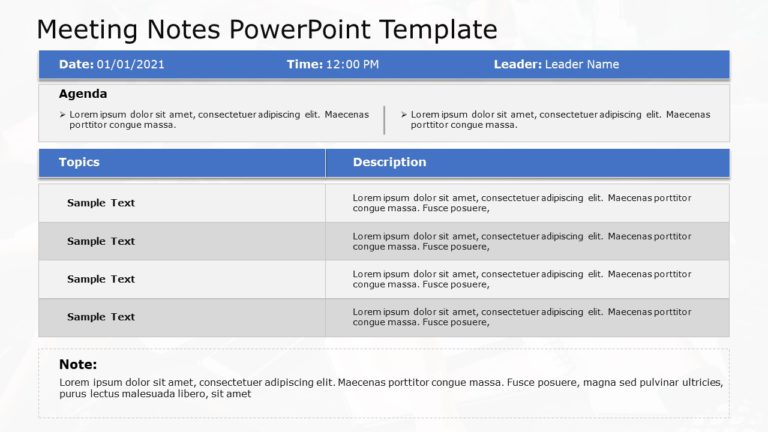 Meeting Notes 04 PowerPoint Template & Google Slides Theme