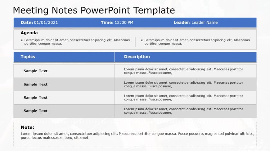 Meeting Notes 04 PowerPoint Template