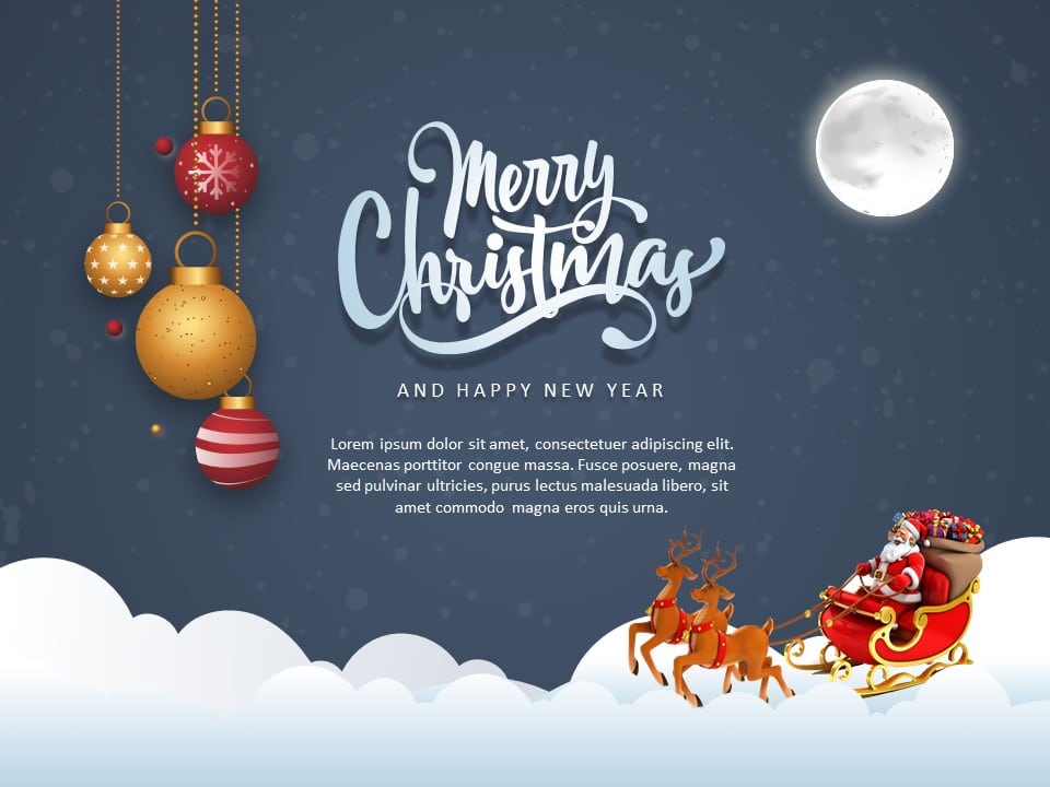 Merry Christmas Greetings PowerPoint Template & Google Slides Theme