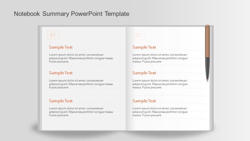 Notebook Summary PowerPoint Template