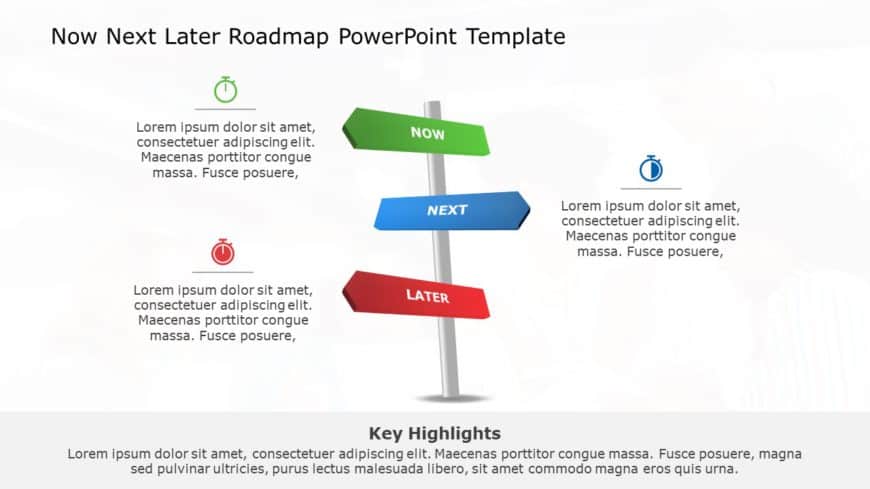 Now Next Later Roadmap 03 PowerPoint Template