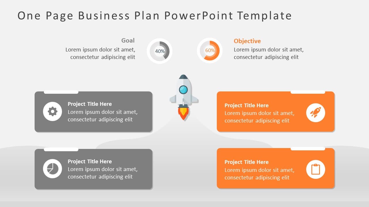 One Page Powerpoint Layout Simple Example One Page Business Plan 03 PowerPoint Template
