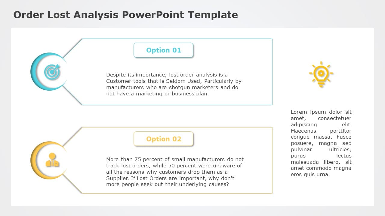 Order Analysis Infographic in Blue and Yellow Accents Presentation Template
