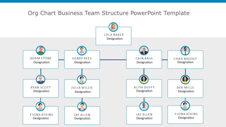Org Chart Business Team Structure PowerPoint Template