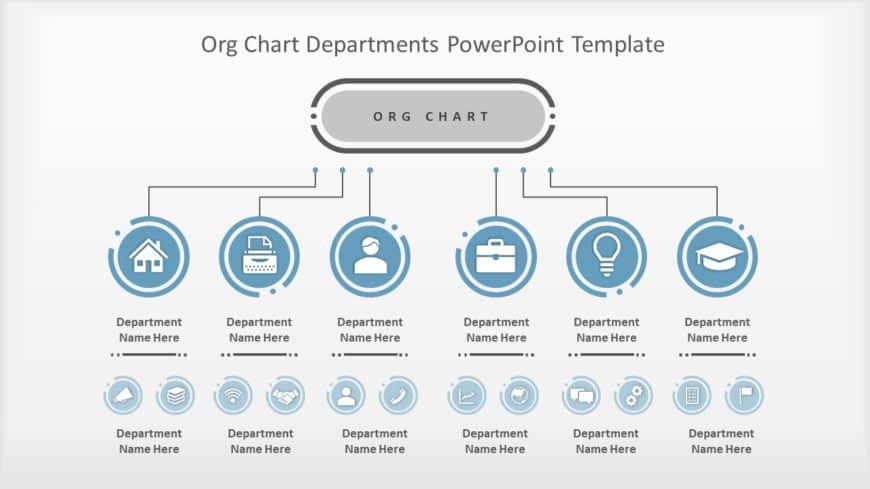 Org Chart Departments PowerPoint Template