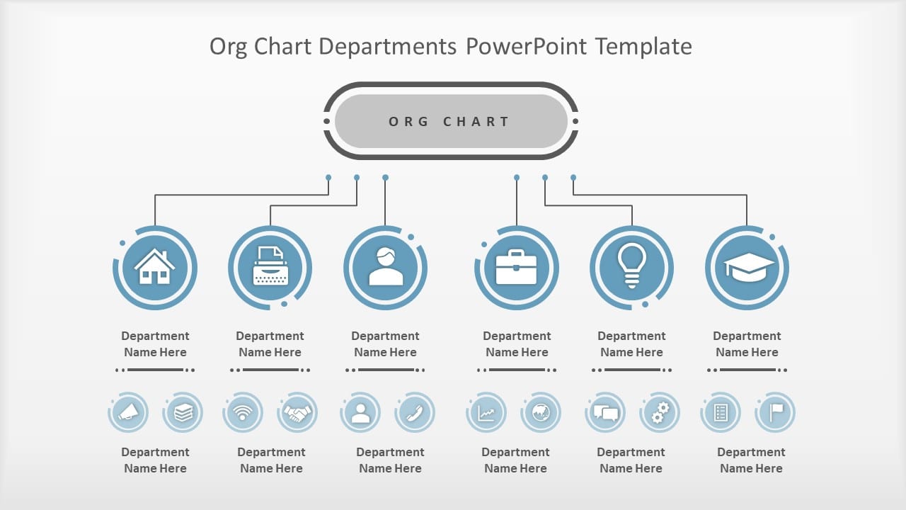 Org Chart Departments PowerPoint Template & Google Slides Theme