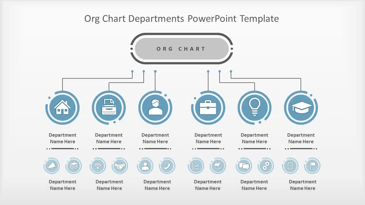 Org Chart Departments PowerPoint Template & Google Slides Theme