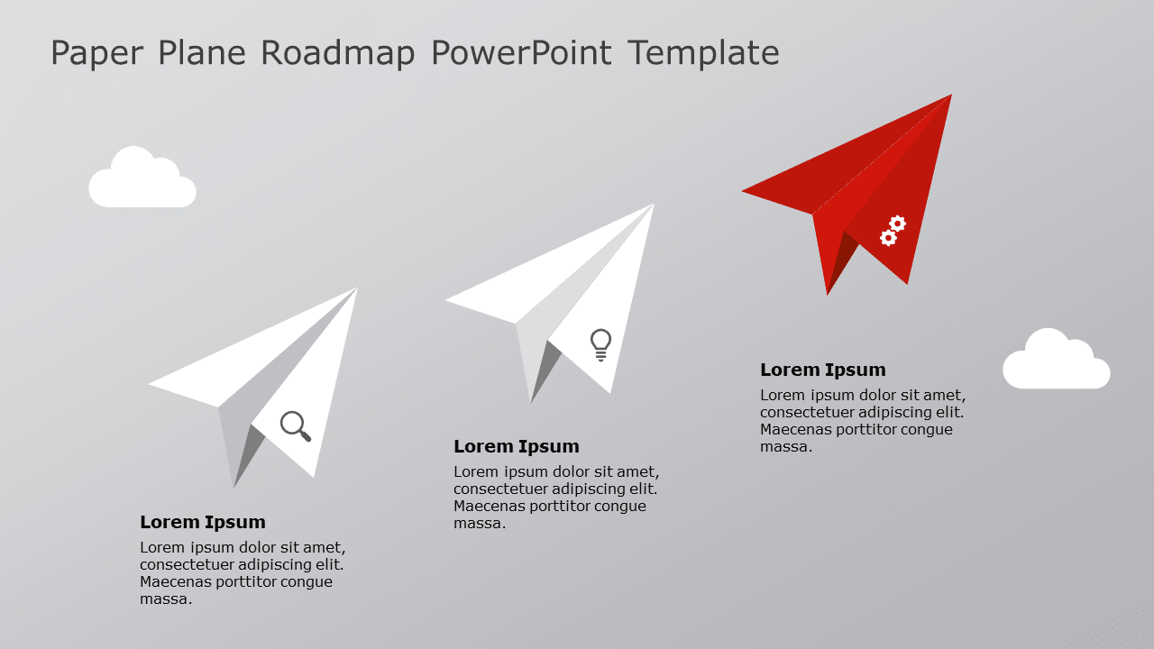 Paper Plane Roadmap 01 PowerPoint Template & Google Slides Theme