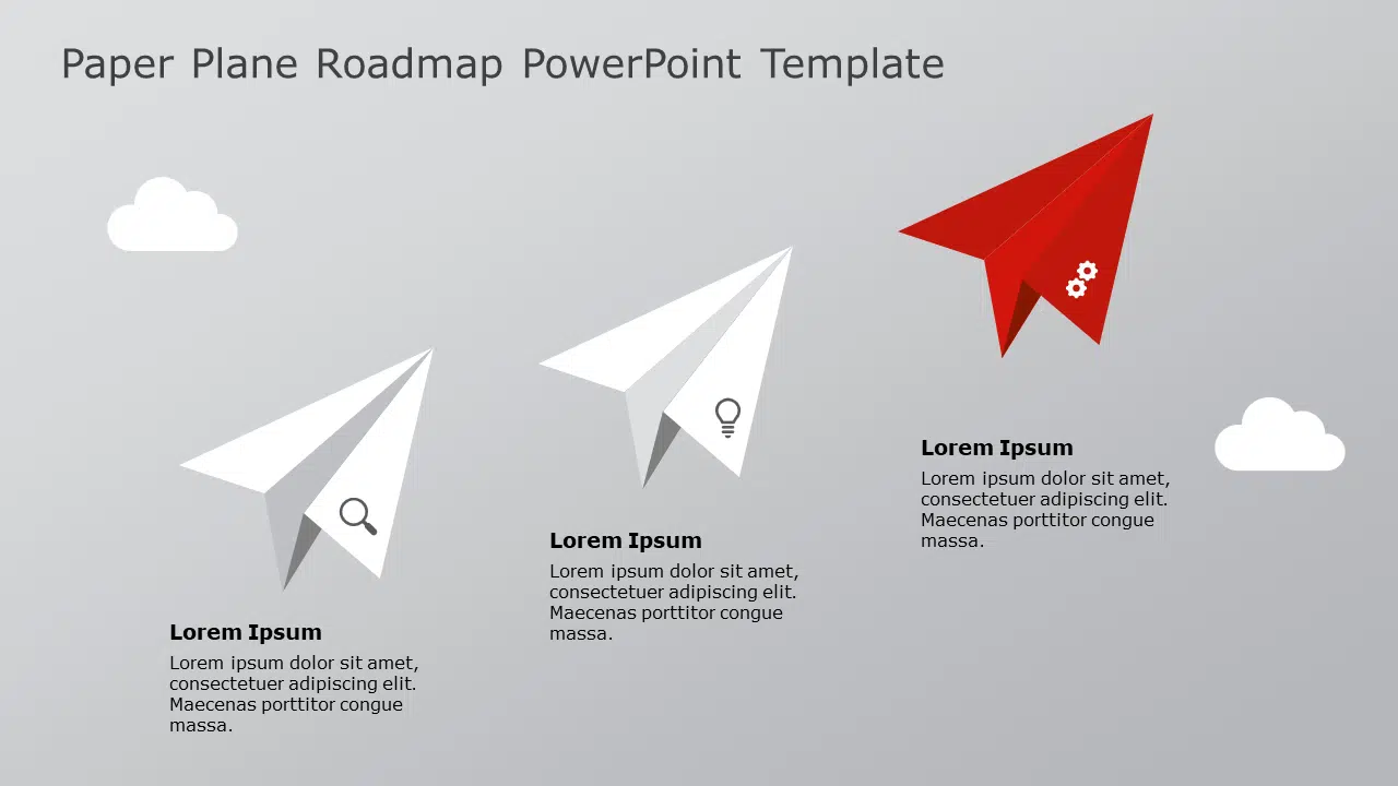 Paper Plane Roadmap 01 PowerPoint Template & Google Slides Theme