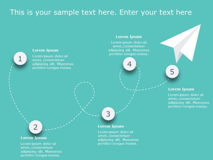 Paper Plane Roadmap PowerPoint Template