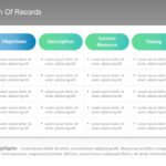 Plan of Records Table PowerPoint Template & Google Slides Theme