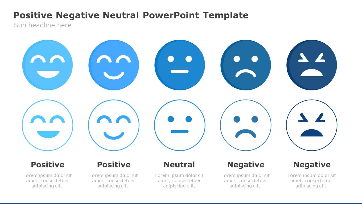 Blue Emoji Mood Spectrum for Sentiment Analysis Presentation Template