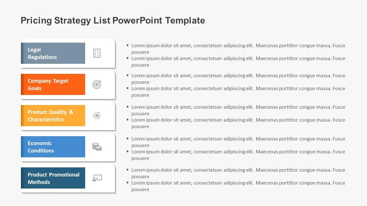 Pricing Strategy List PowerPoint Template & Google Slides Theme