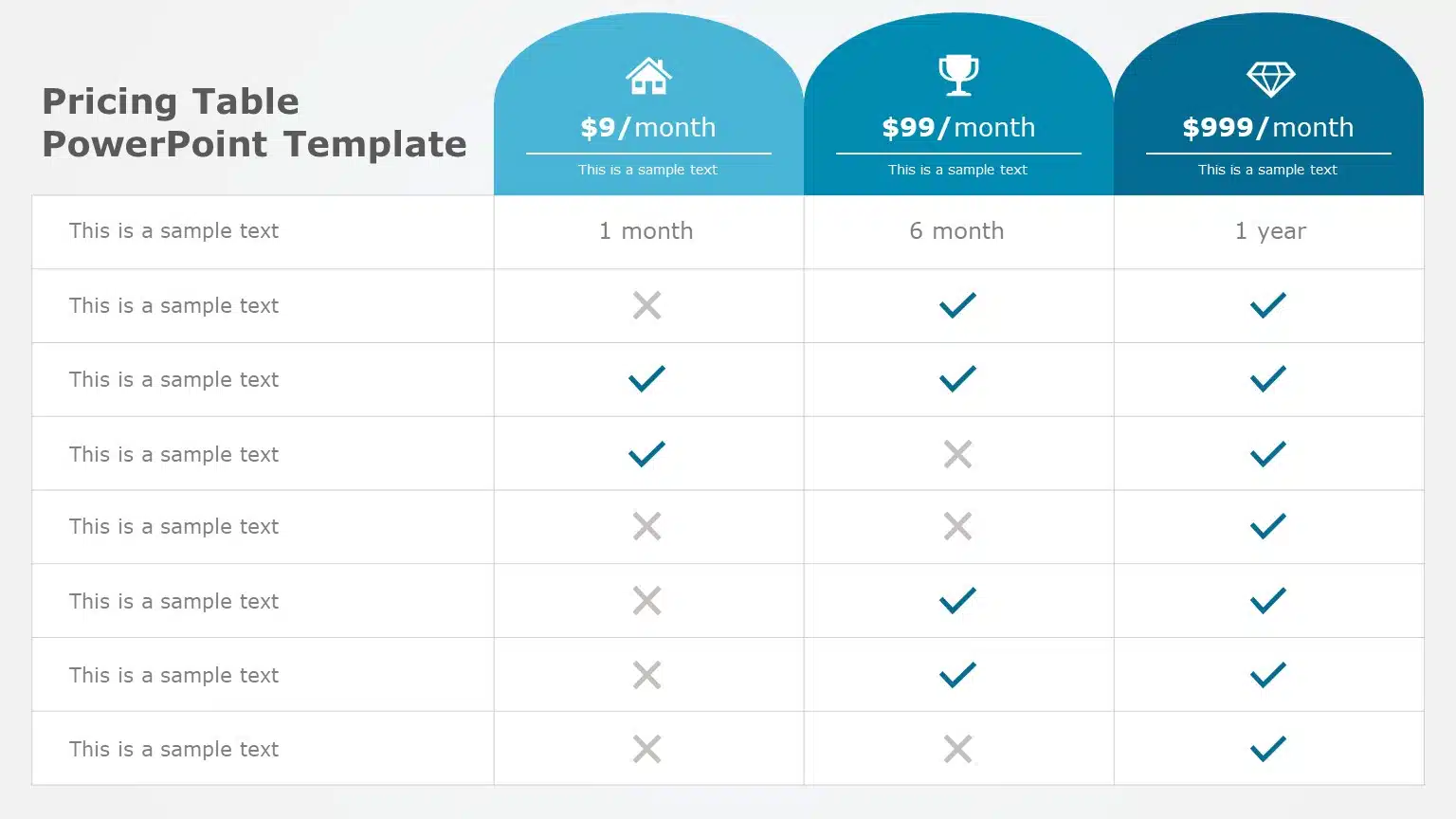 Pricing Table 01 PowerPoint Template & Google Slides Theme