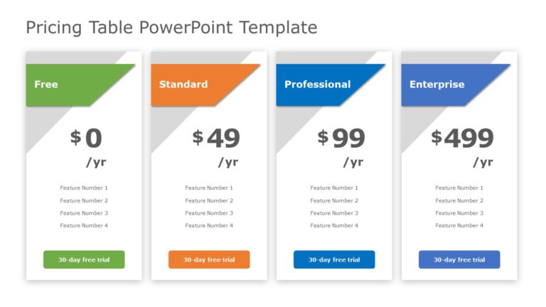 Pricing Table 04 PowerPoint Template & Google Slides Theme