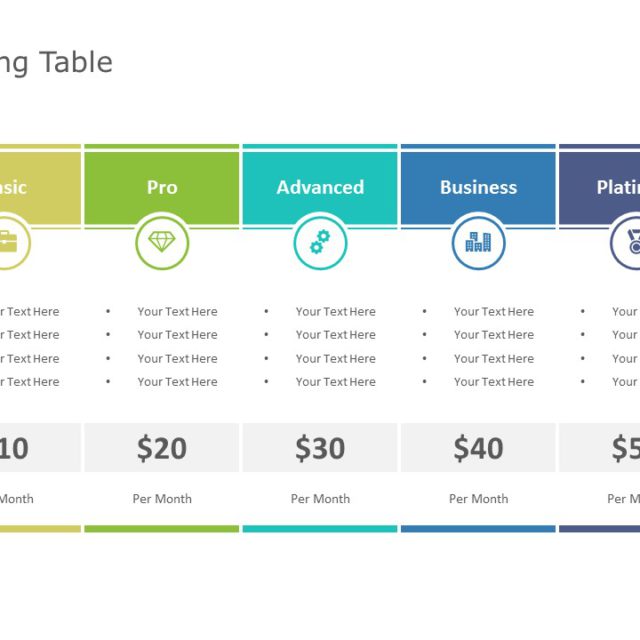 Simple Pricing Table PowerPoint Template | SlideUpLift