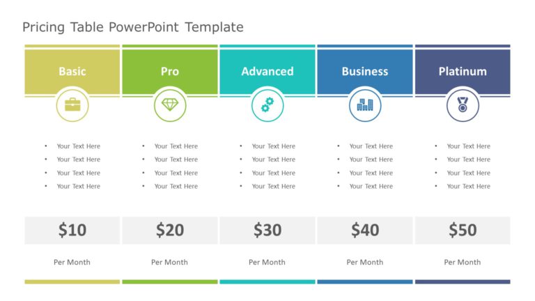 Pricing Table PowerPoint Template & Google Slides Theme