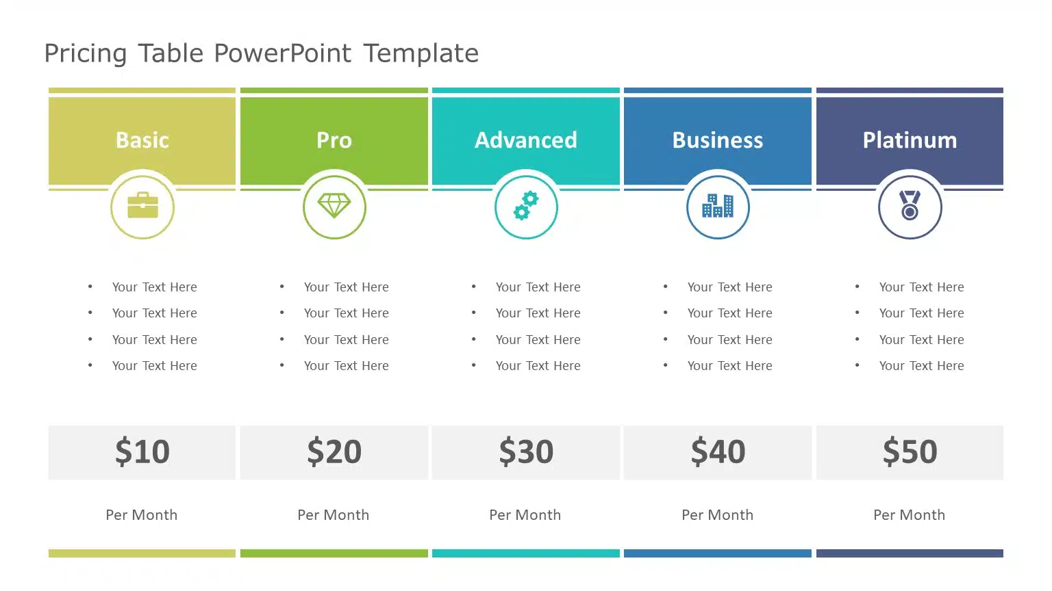 Pricing Table PowerPoint Template & Google Slides Theme