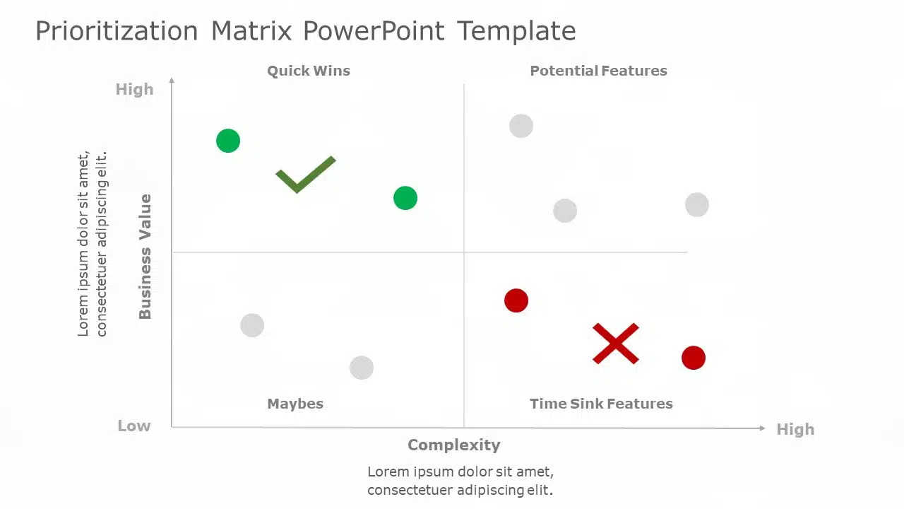 Prioritization Matrix 08 PowerPoint Template & Google Slides Theme