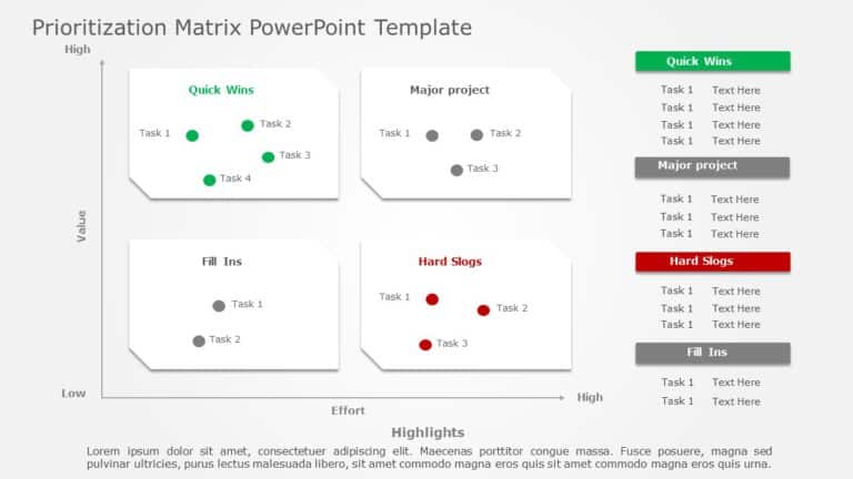 Prioritization Matrix 10 PowerPoint Template & Google Slides Theme