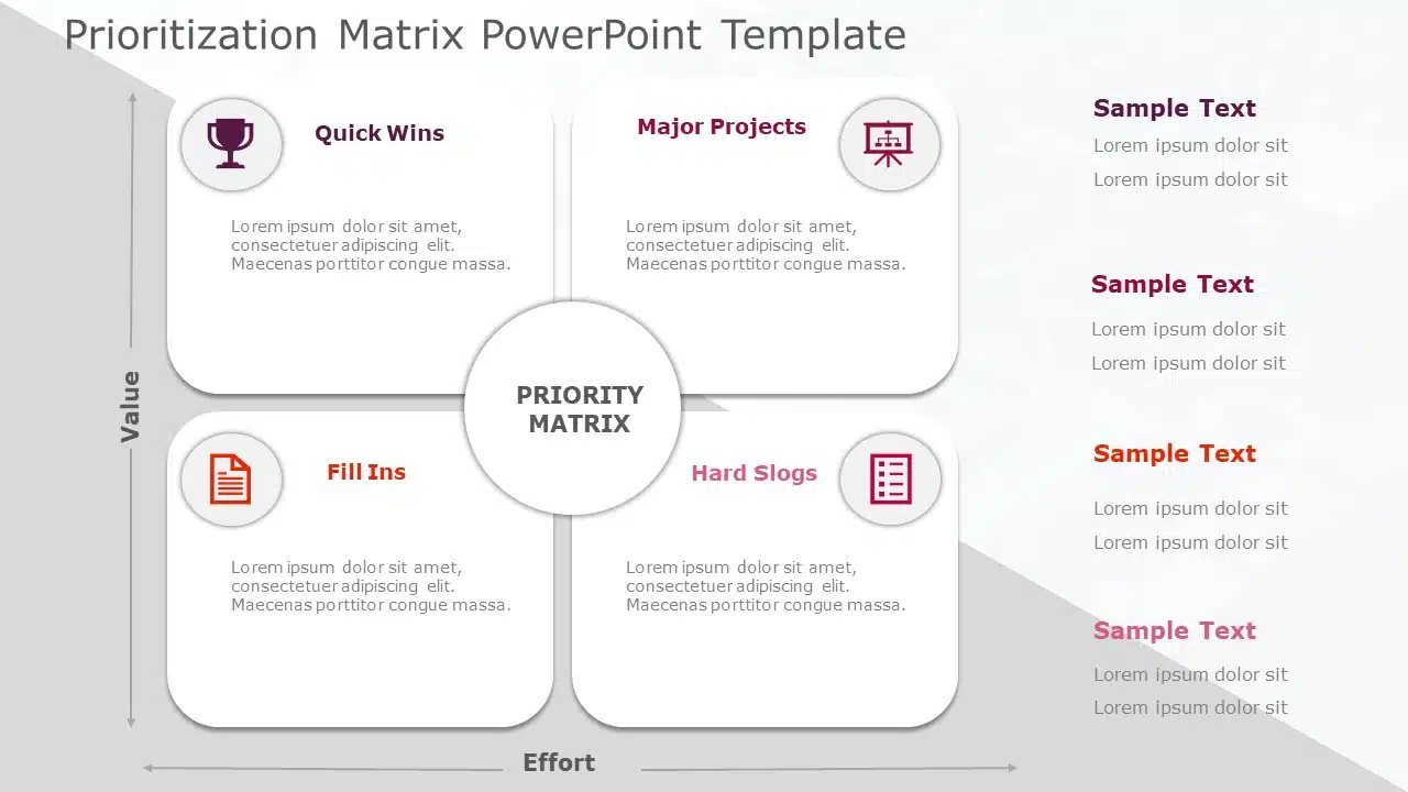 Prioritization Matrix 11 PowerPoint Template & Google Slides Theme