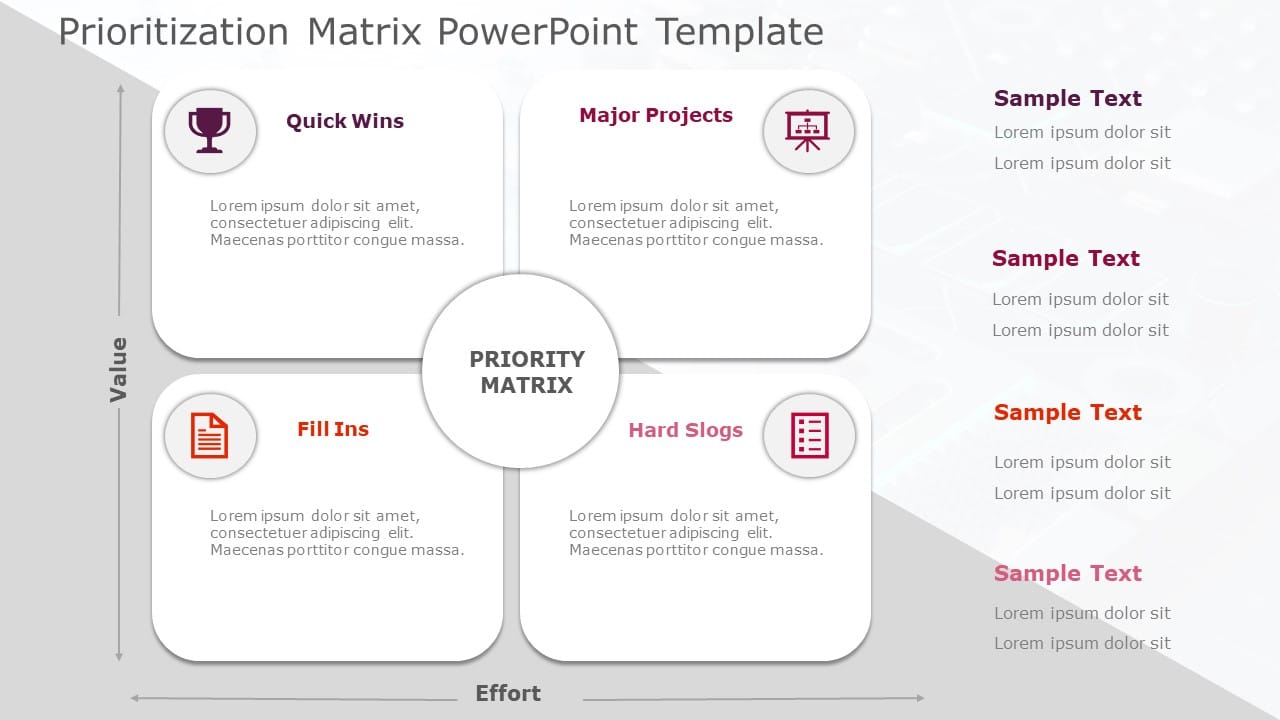 Prioritization Matrix Pmp Gray and Maroon Prioritization Matrix for Project Management ...