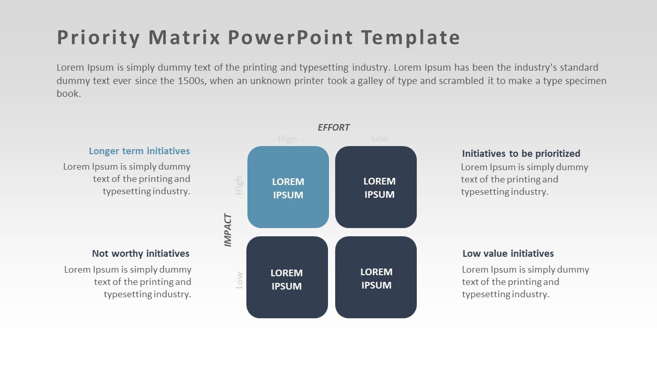 Priority Matrix 06 PowerPoint Template & Google Slides Theme