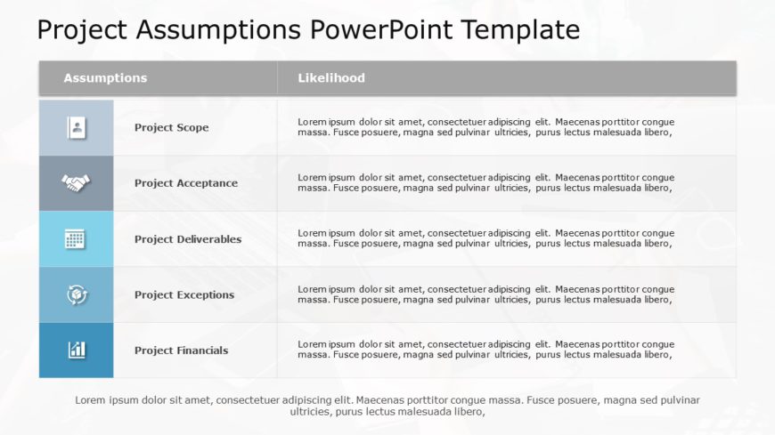 Project Assumptions 06 PowerPoint Template