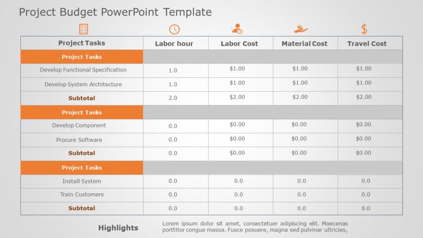 Project Budget 01 PowerPoint Template
